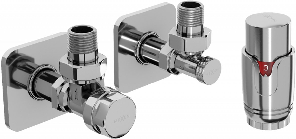 Mexen G00 thermostatische set hoek met afdekking S, chroom - W901-900-909-01