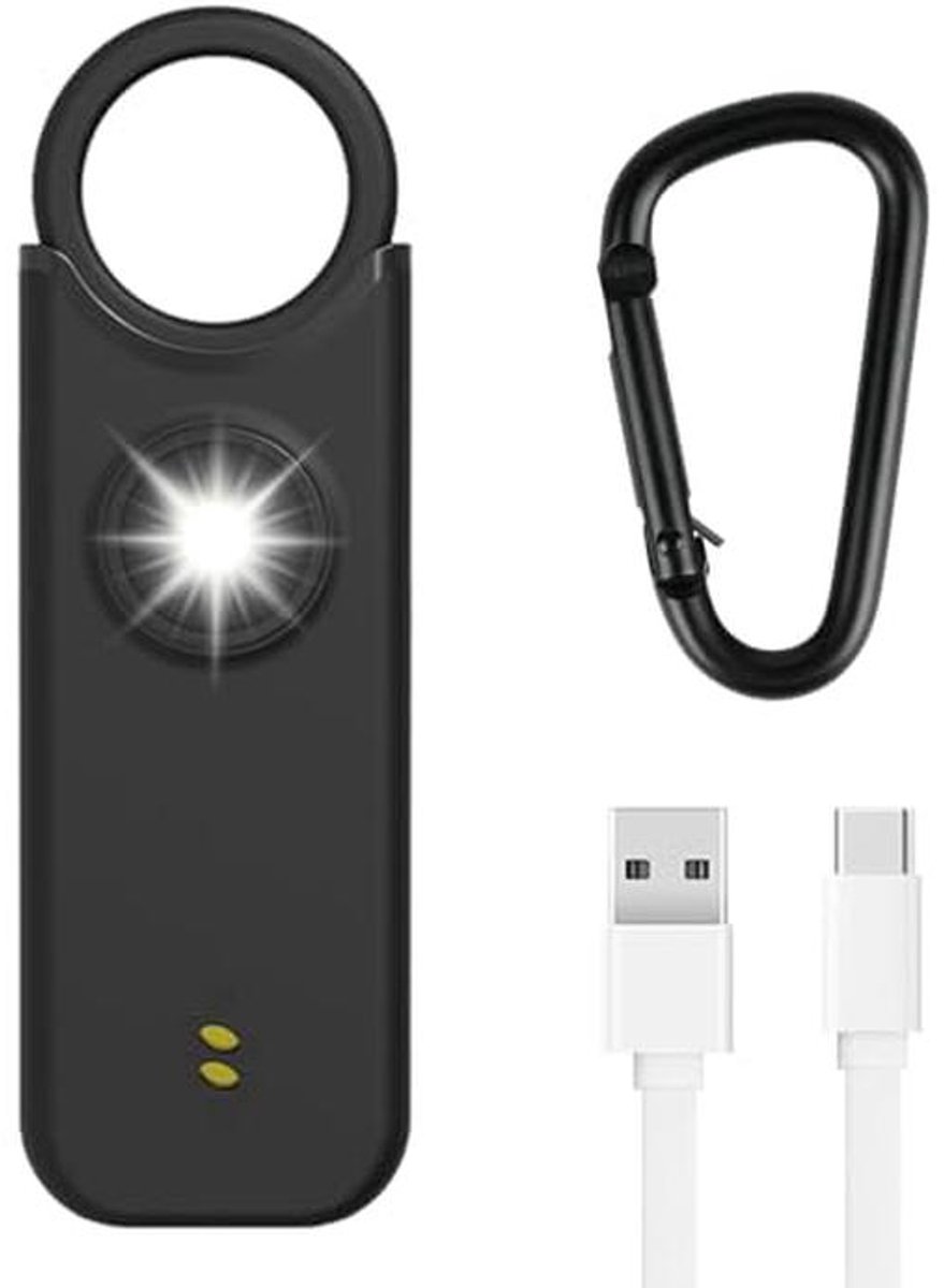 Persoonlijk Alarm 135 dB met LED en Sleutelhanger voor Zelfverdediging