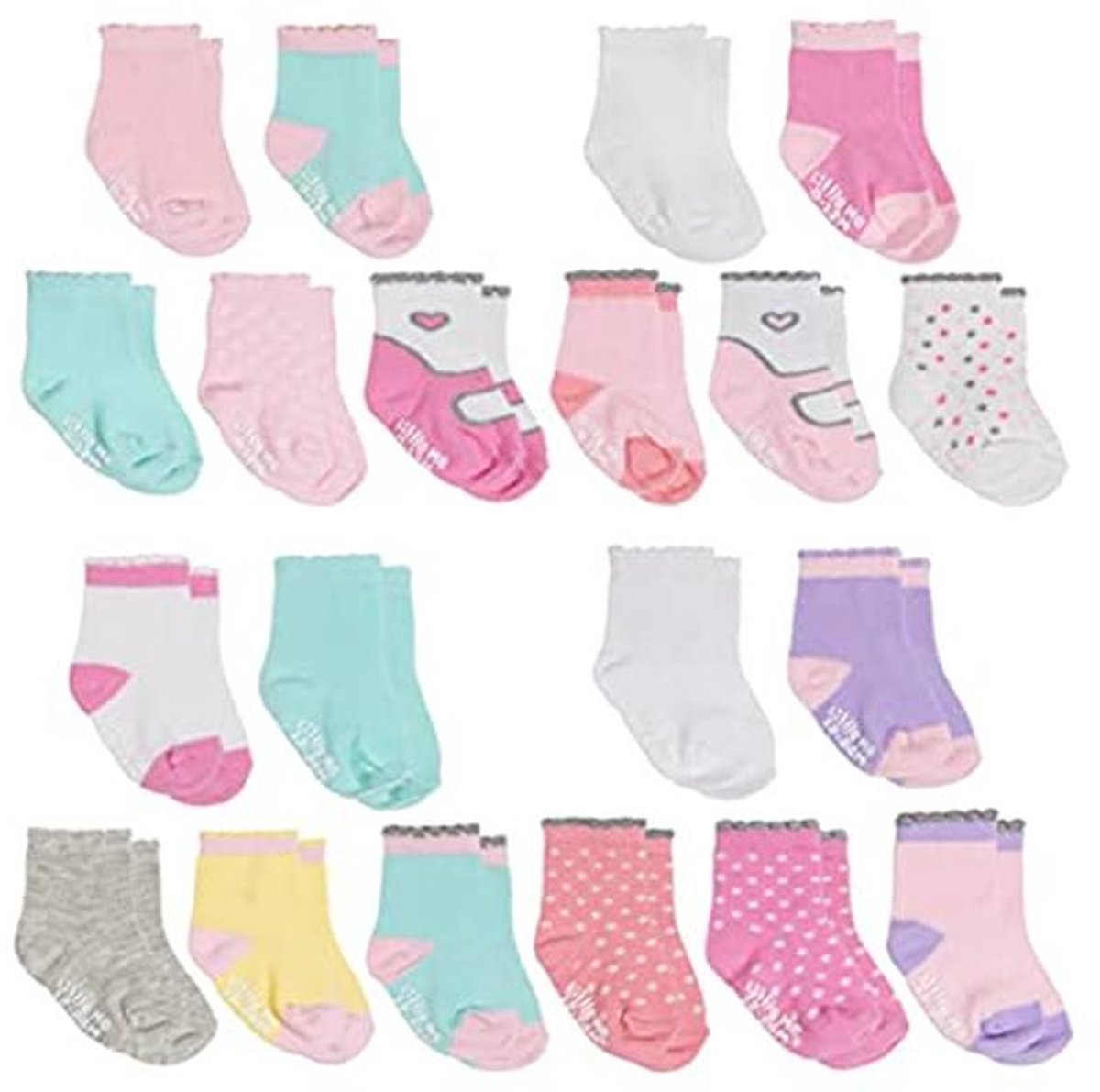 Set van 20 Baby Sokken voor Meisjes van 0-24 Maanden - Diverse Maten
