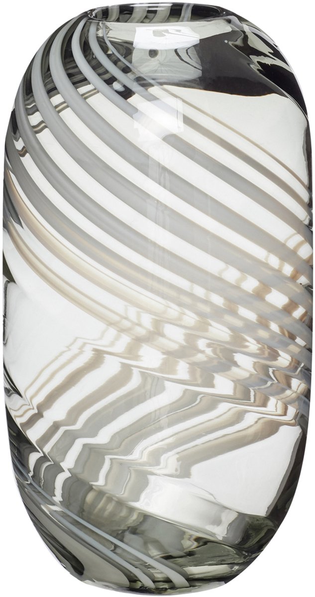 Hübsch vaas Swirl Clear Grijs