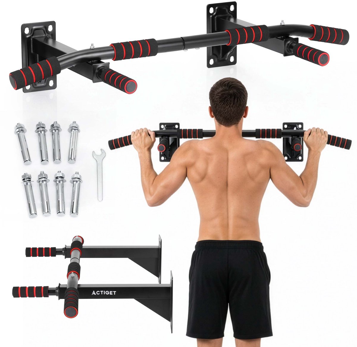 Actiget® Pull Up Bar | Optrekstang Fitness | Chin Up Bar | Pullup Bar 250 KG thumbnail 5
