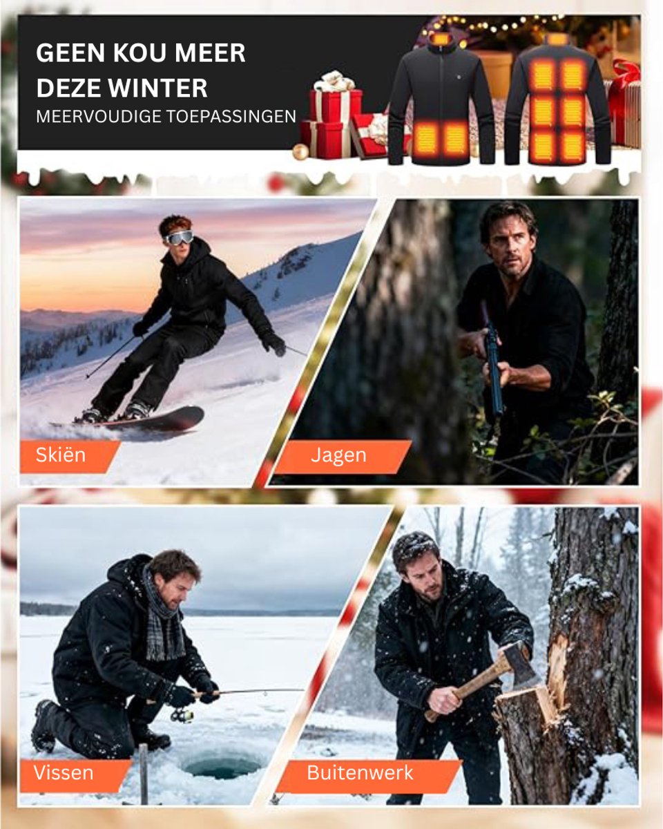 Verwarmde Bodywarmer Verwarmer Vest Heren Zwart