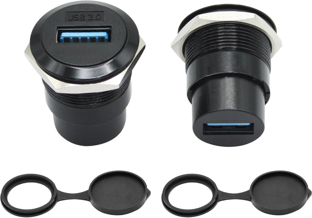 2x USB 3.0 Vrouwelijk naar Vrouwelijk Paneel Doorvoer Connector voor Installatie