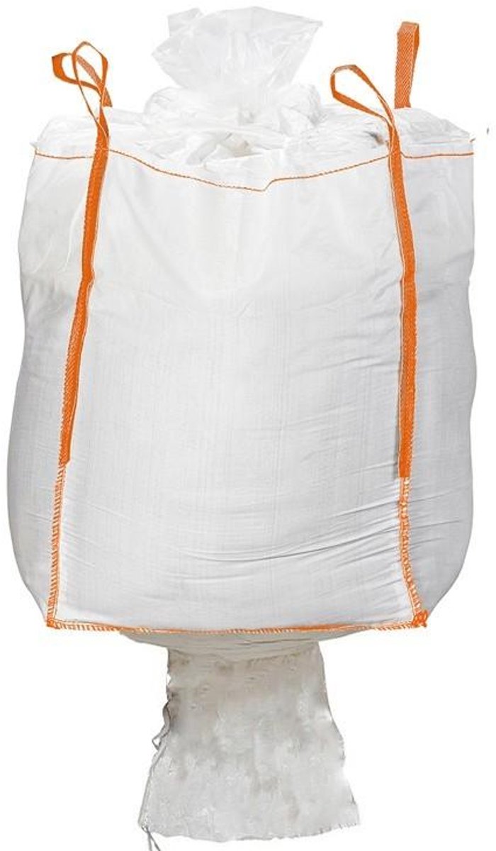 5x | Big Bag met losslurf en schort 90x90x110cm | 1500KG | Puinzak