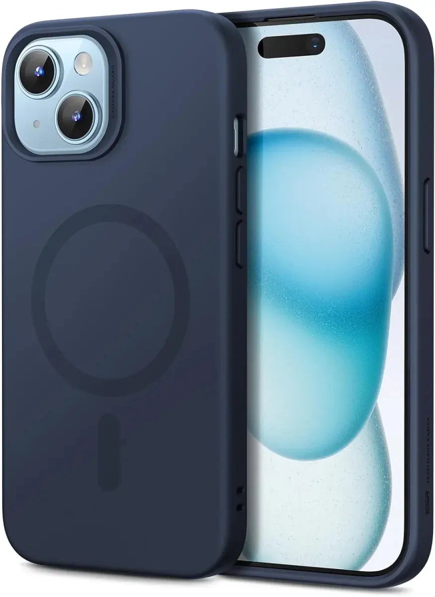 ESR Cloud Soft HaloLock Hoesje MagSafe Blauw Geschikt voor Apple iPhone 15 Plus