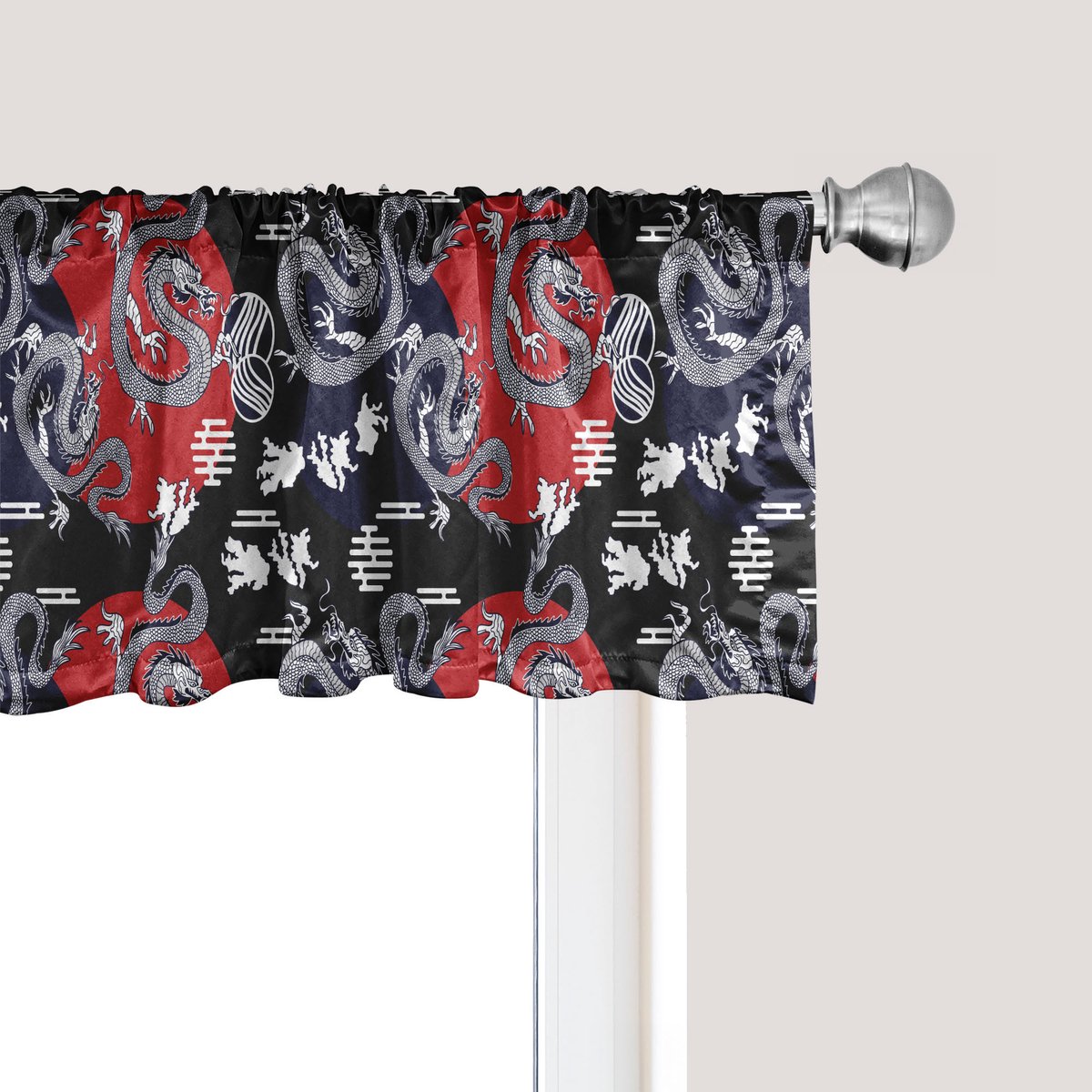 ABAKUHAUS Draken Raamvalletje, gordijnvalletje voor keuken en slaapkamer met tunnelzoom, 137 cm x 30 cm, Houtskoolgrijs Indigo
