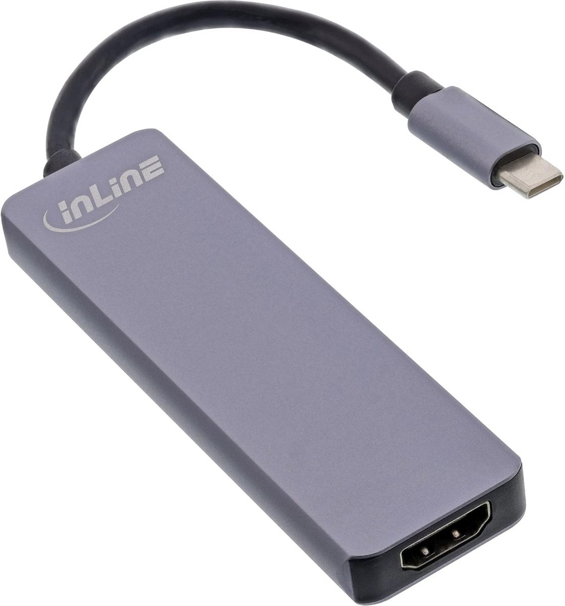 Multifunctionele USB C Hub met HDMI 4K, 2x USB 3.2 en Kaartlezer, Aluminium