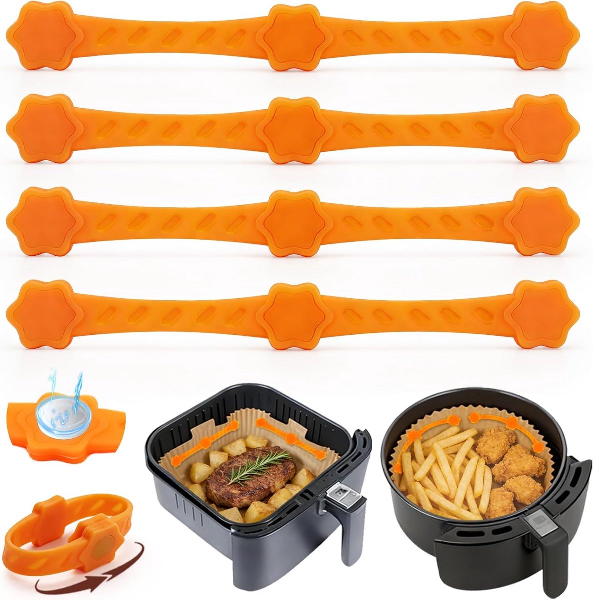 Magneten voor Airfryer Bakpapier – Sterke Fixatie, Hittebestendig (12,5 cm)