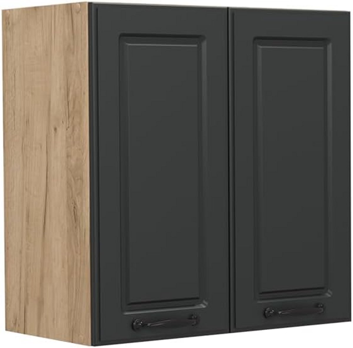 Hangkast Keuken Antraciet 60 cm Wandkast met 2 Deuren en Plank