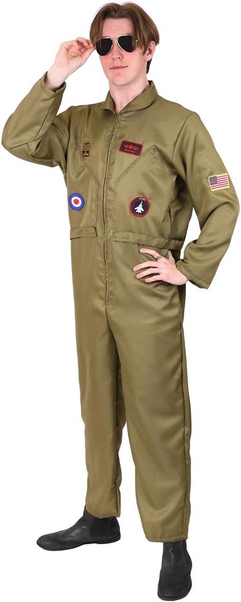 Pilot Kostuum voor Mannen - Aviator Jumpsuit voor Feest en Carnaval