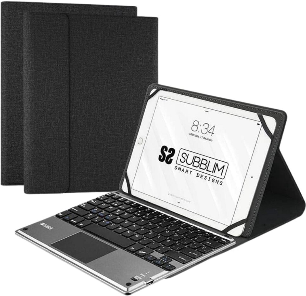 Universele Tablet Hoes met Bluetooth Toetsenbord en Touchpad (9.6-10.8 inch)