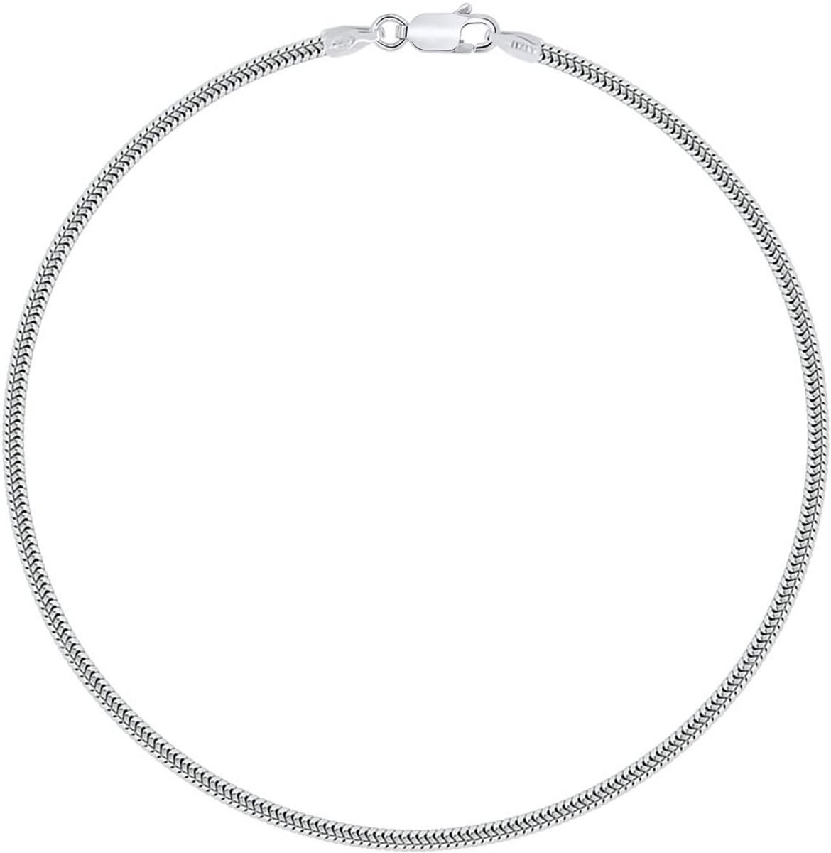 Dames en Heren Zilveren Armband 925 Sterling Zilver, Gerhodineerd, Slangenketting