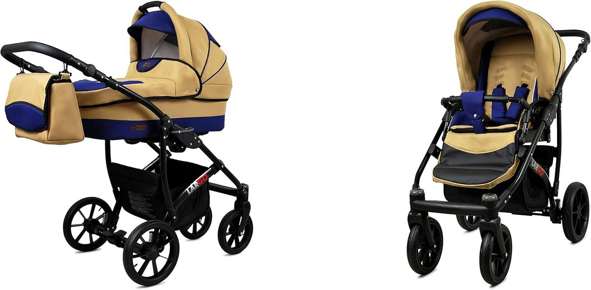 Luxe 2-in-1 Kinderwagen: Diepe en Wandelwagen met Accessoires, Verstelbaar en Lichtgewicht