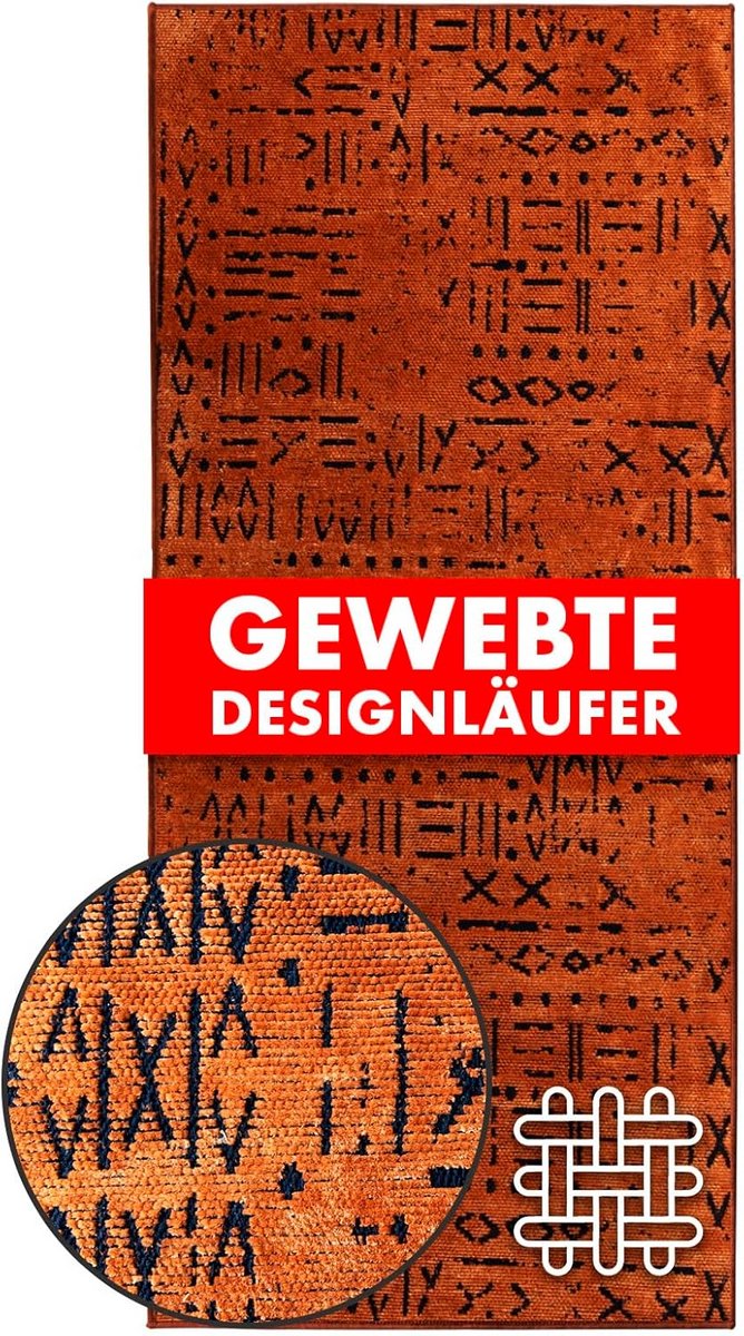 Geweven Karpetloper met Patroon 80 x 250 cm voor Hal, Keuken en Woonkamer