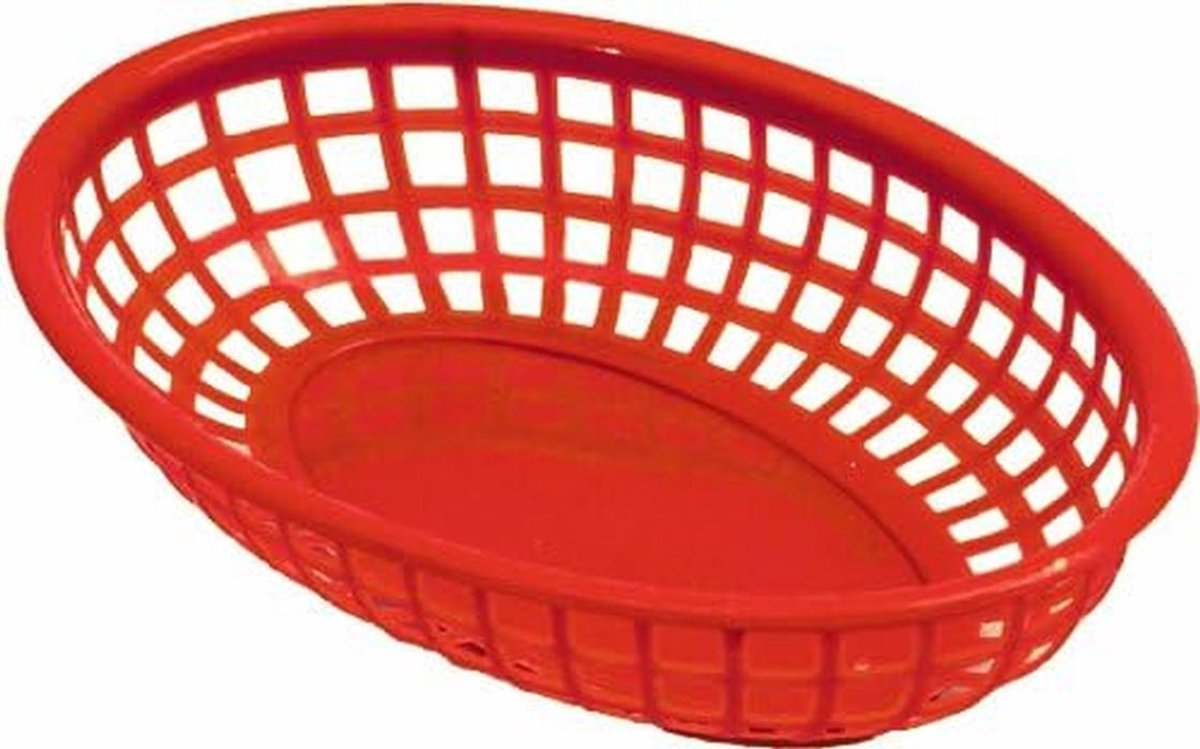 Set van 12 Ovale Broodmanden Rood - Serveerschalen voor Brood en Fruit