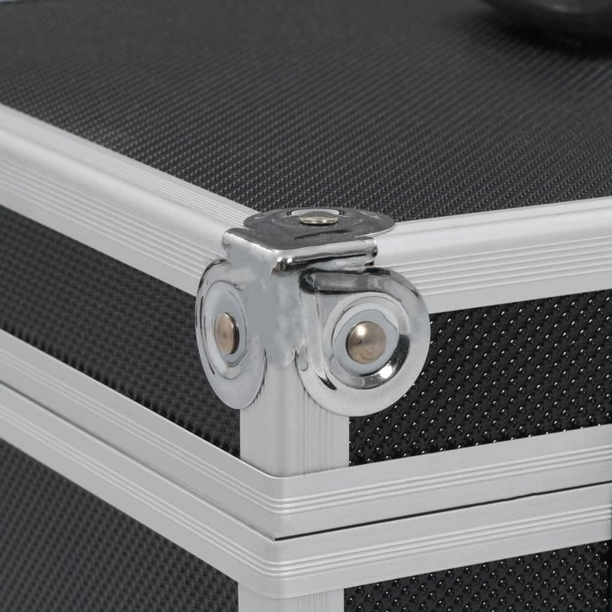 Grote Aluminium Make-up Koffer met 3 Lagen en Handvat