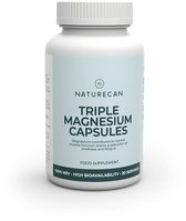 Naturecan Triple Magnesium - Magnesium Capsules - Bisglycinaat, Malaat & Lactaat - Hoge Biologische Beschikbaarheid - Vegan - 90 Stuks