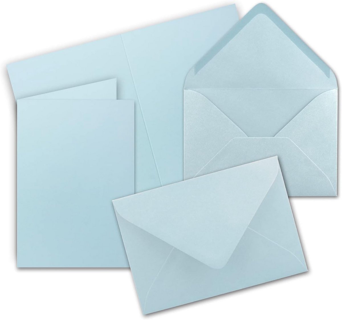25x Envelop en Kaart Set DIN A5 Lichtblauw - 14,8 x 21 cm - Geschikt voor Printer