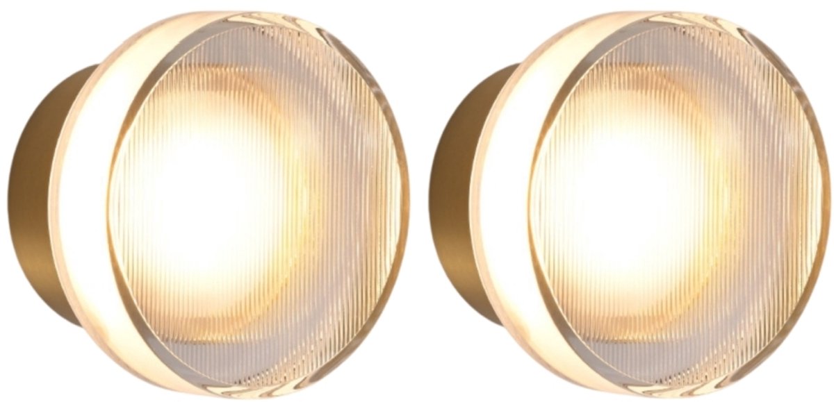 2 Stuks Wandlampen Moderne Binnen Plafondlamp voor Slaapkamer Hal Woonkamer Goud