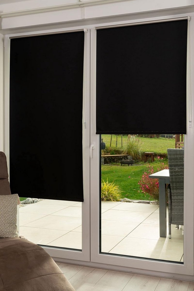 Verduisterend Rolgordijn Klemfix Zwart 100x150 cm voor Isolatie