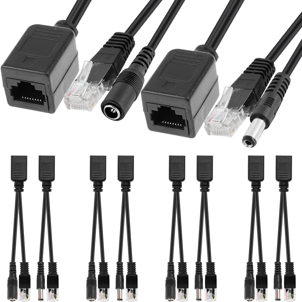 Passieve PoE Injector Splitter Set RJ45 Power Over Ethernet Adapter voor 5V tot 48V IP Camera's