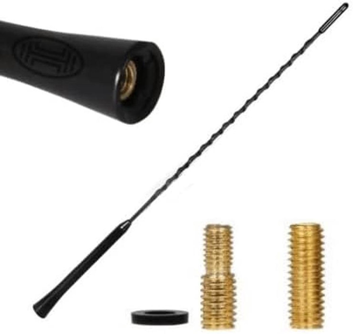 Universele AM/FM Dakantenne Auto 55cm - Zwarte Bijenkorf Autoantenne Mast