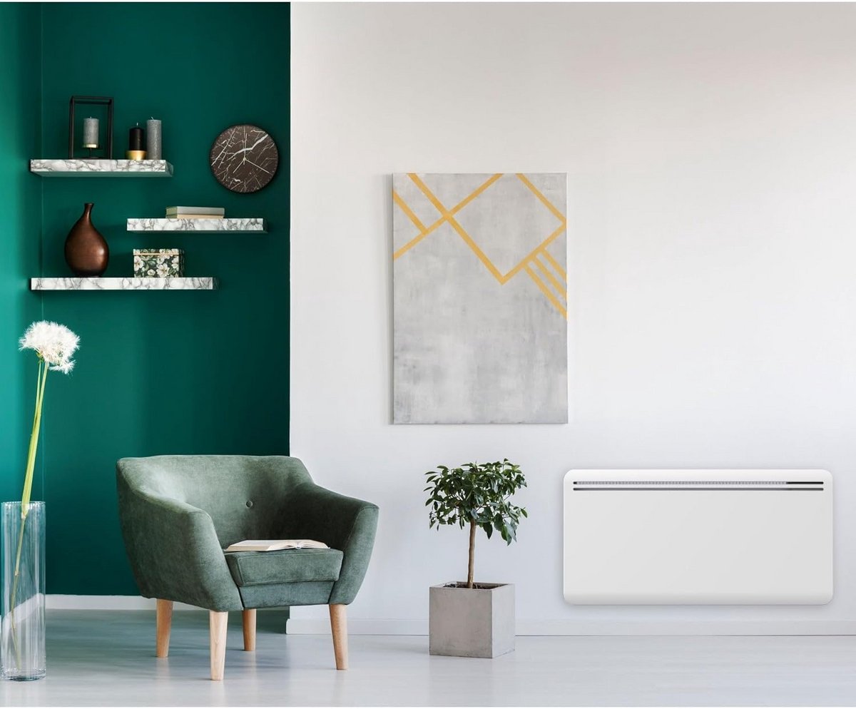 Elektrische Radiator Gietijzer 2000W met LCD Display en Warmte-isolatie