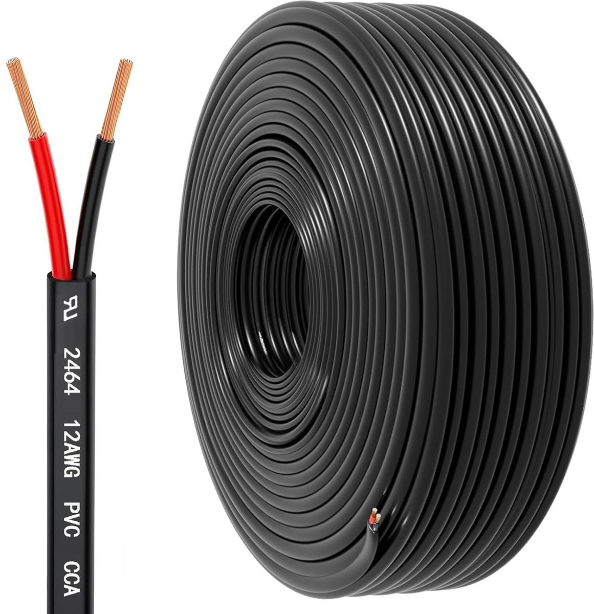Elektrische 2-aderige Kabel 14 AWG (2,08 mm²) CCA Flexibel voor 12V/24V DC Verlichting - 5 Meter