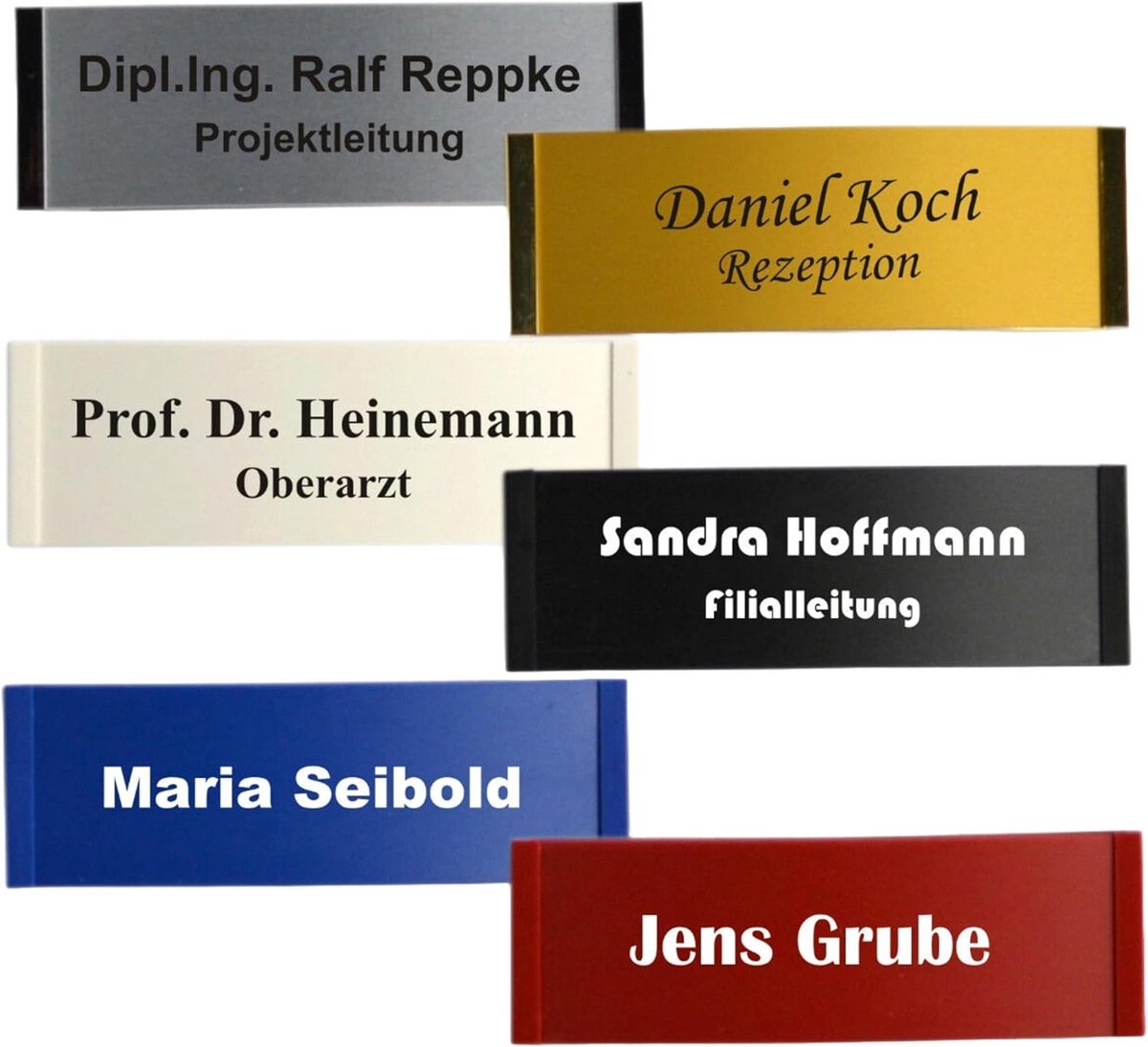 Gepersonaliseerd Naambordje Kunststof met Naam en Magneet of Speld