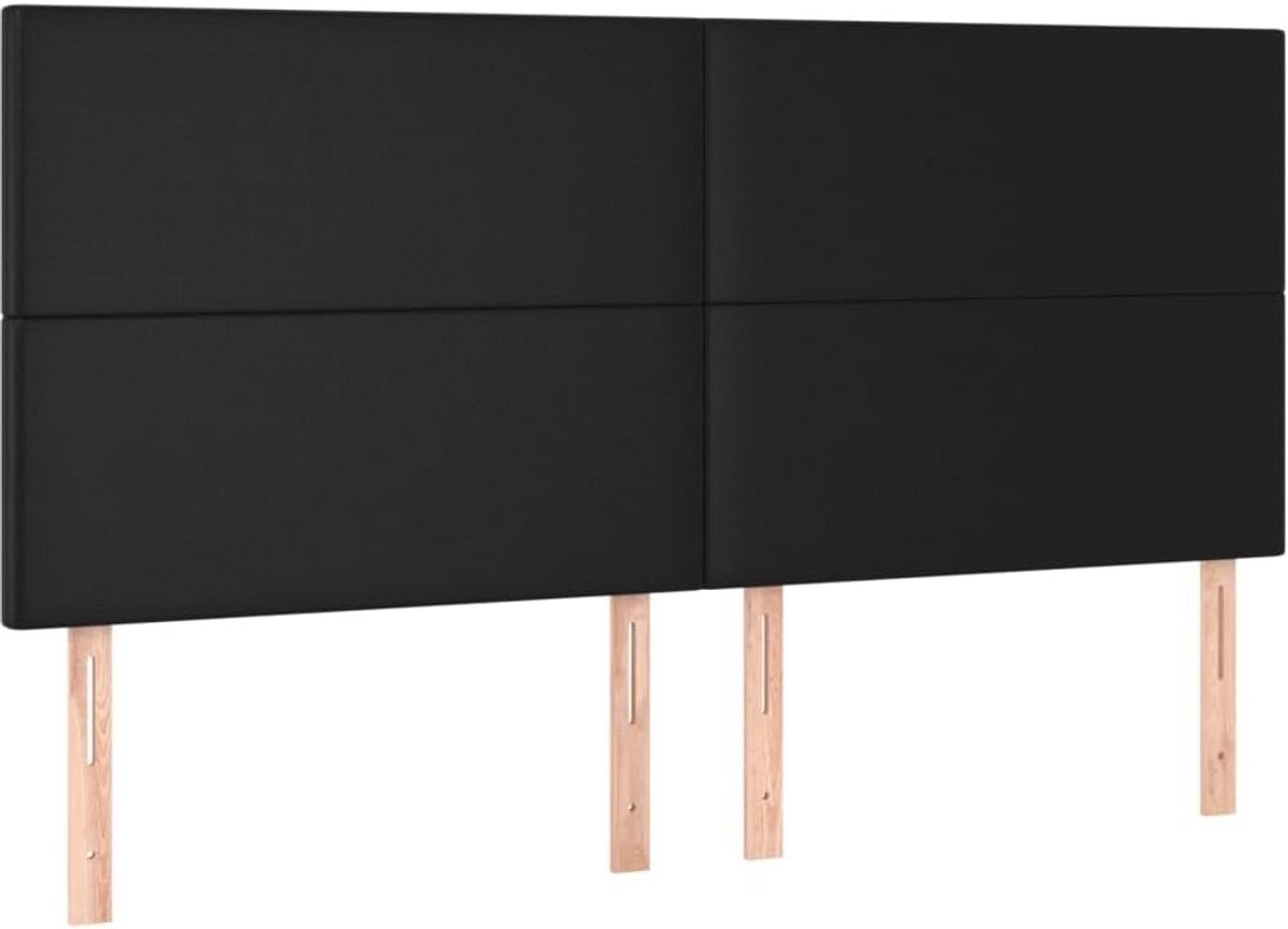 Hoofdbord voor Bed 180 cm Breed Kunstleer Zwart Houten Frame