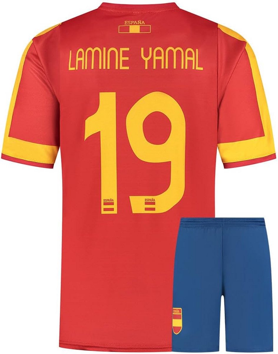 Voetbaltenue Spanje Lamine Yamal Shirt en Korte Broek voor Kinderen en Volwassenen