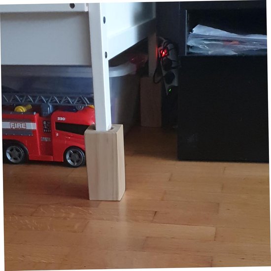 Set van 4 Houten Bedverhogers 10 cm - Universele Meubelverhogers voor Bed, Bank en Tafel van Merkloos — afbeelding 2