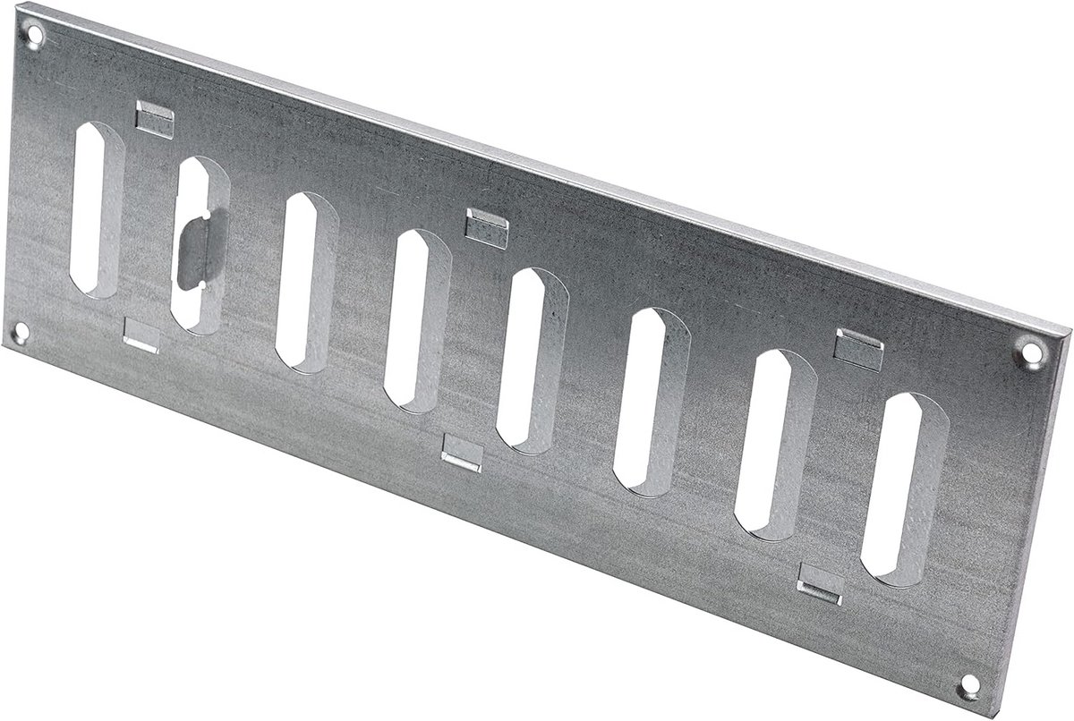 Verzinkt metalen ventilatierooster 300x100mm met afsluitbare lamellen