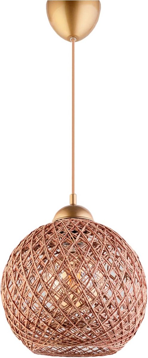 Ronde Plafondlamp met E27 Fitting, Bruin Kleur, 54 cm Doorsnede
