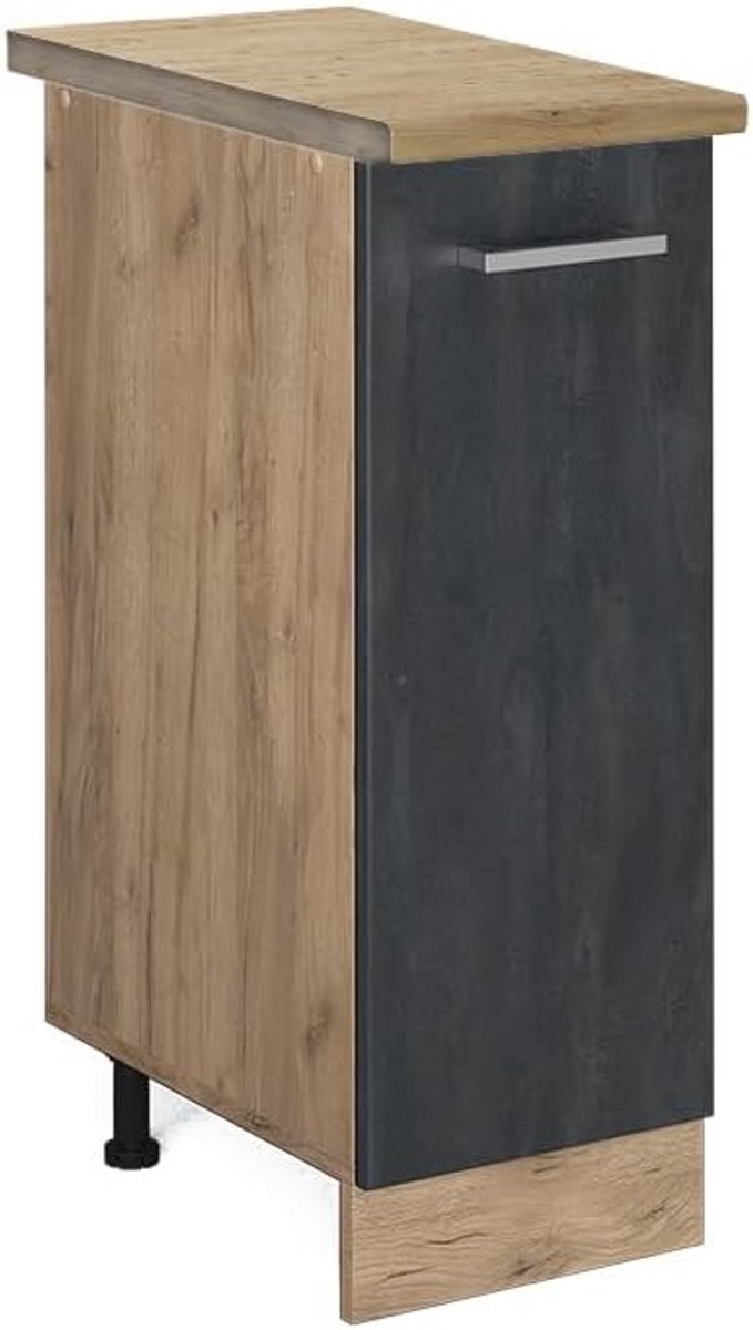 Modulaire Keukenkast Apothekersonderkast 30 cm met Werkblad Zwart Beton