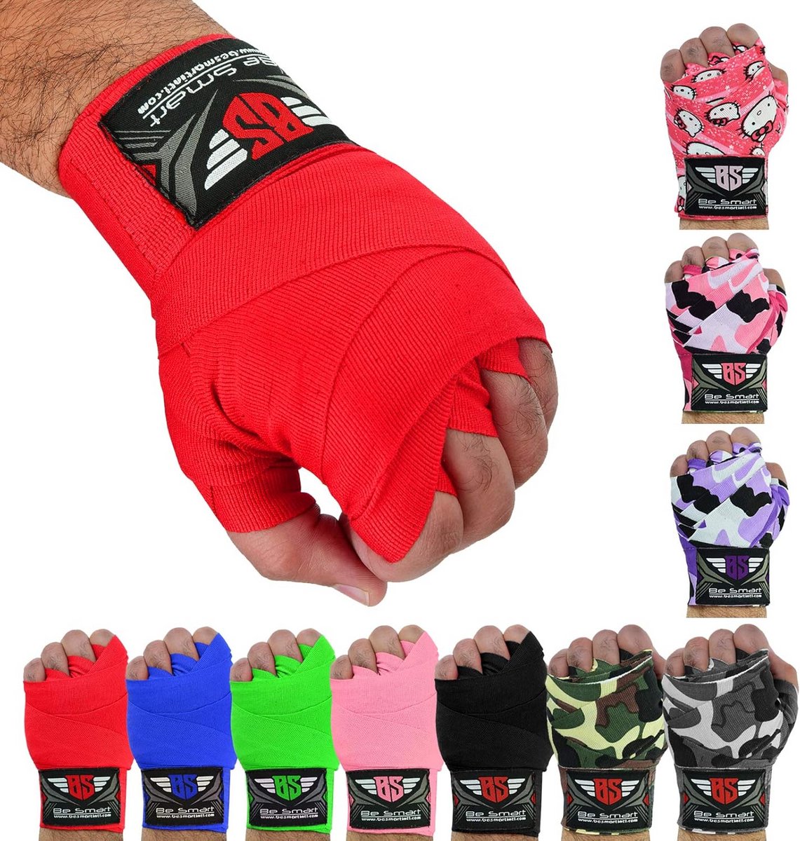 Junior Bokshandschoen Bandages Boksen Kickboksen MMA 2.5 Meter Rood