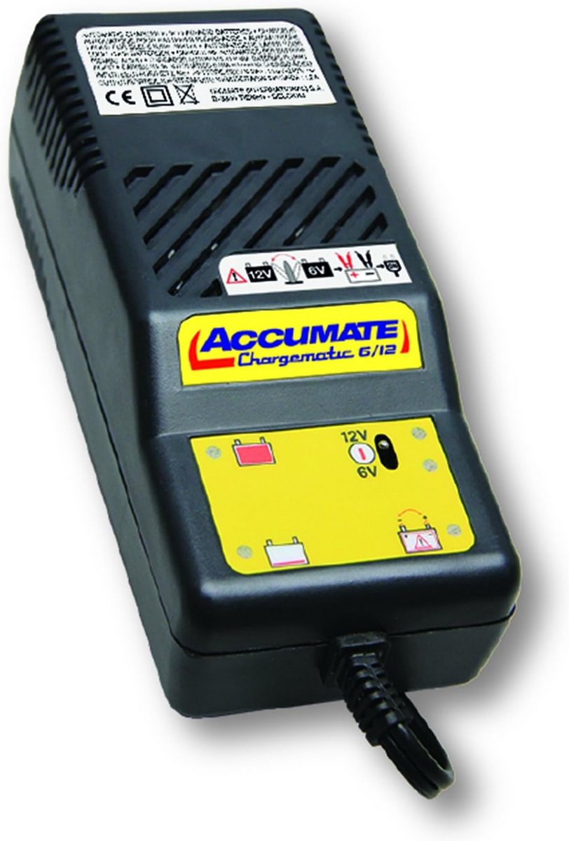 Acculader met temperatuurcompensatie voor 6V en 12V loodzuuraccu's
