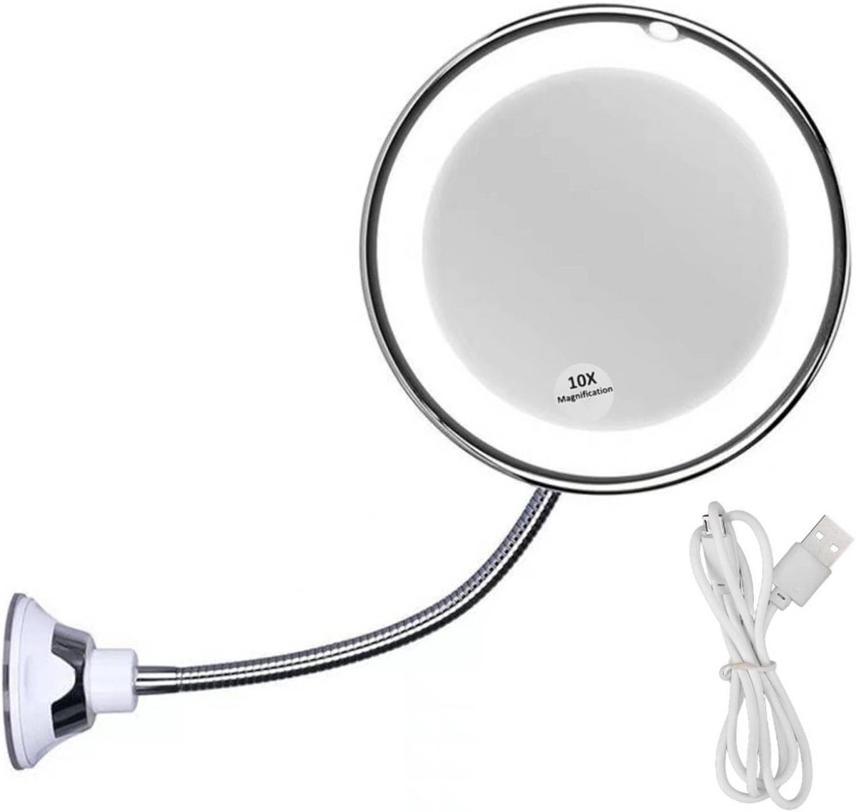 Vergrote LED Make-up Spiegel met Zuignap en Instelbare Helderheid
