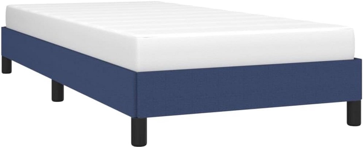 Effen Blauw Bedframe 90x190 cm – Inclusief Lattenbodem – Eenpersoonsbed