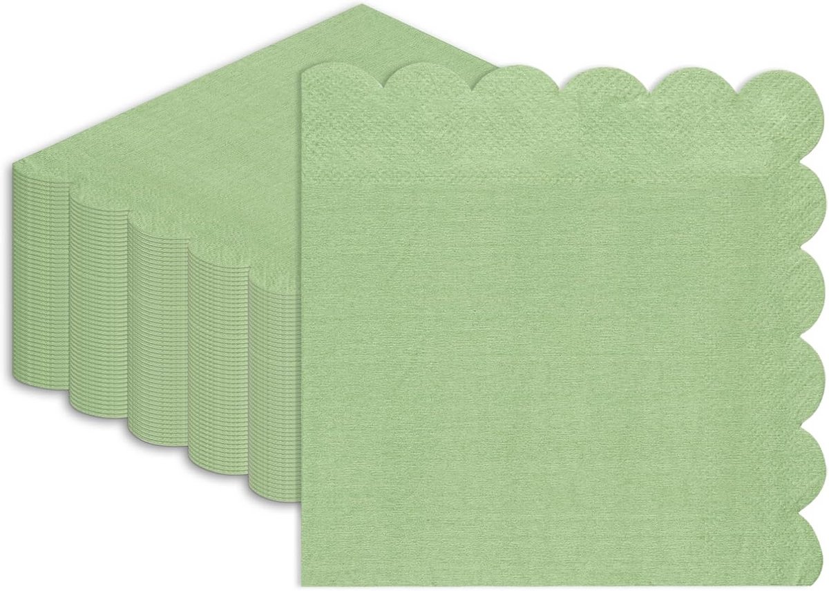 Effen Groene Servetten 40 Stuks Geschulpt 33x33 cm voor Feest en Diner