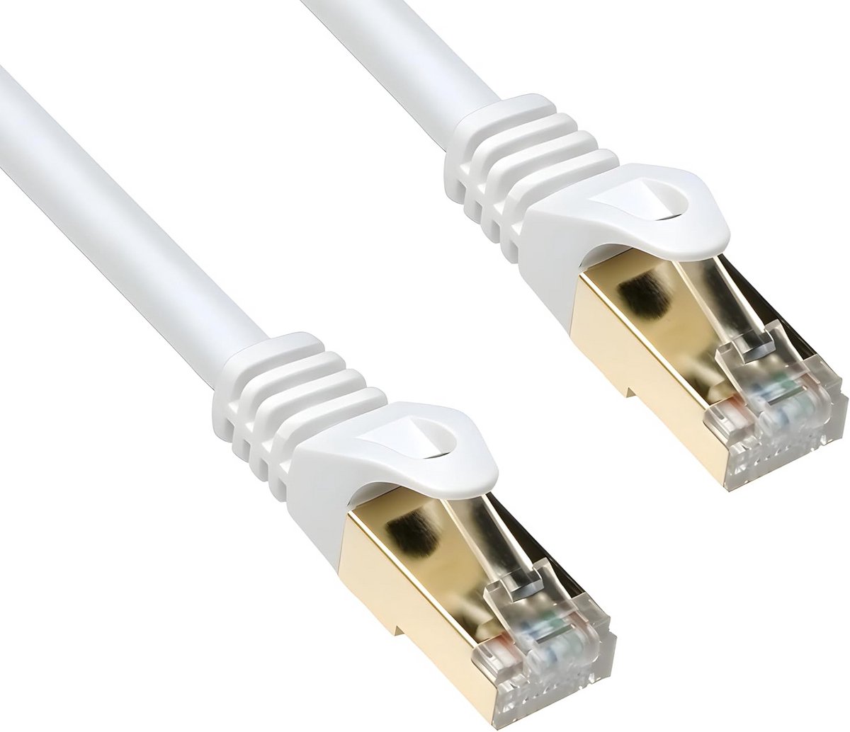 Premium Cat 7 Netwerkkabel 20 Meter Wit LAN Kabel 10 Gigabit LSZH