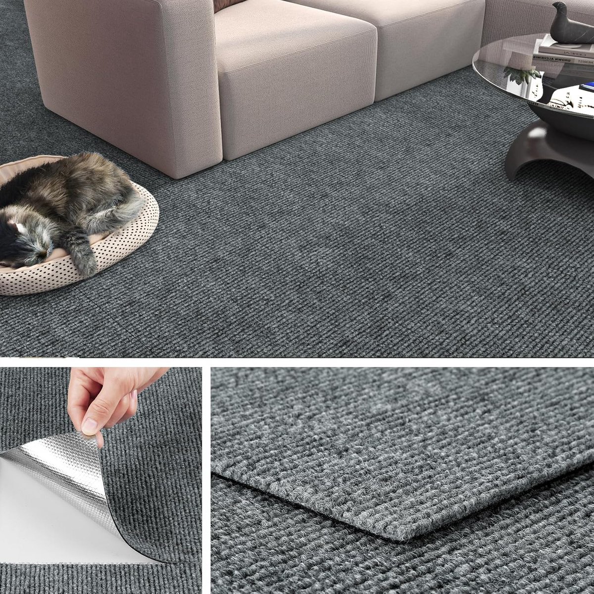 Zelfklevende Wasbare Tapijttegels 30x30cm Antislip Voor Woonkamer en Kantoor