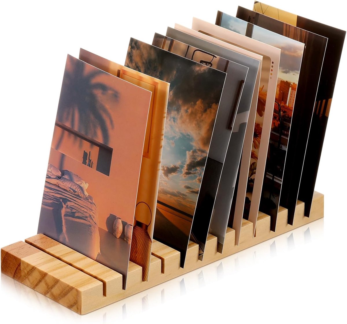 Platenrek - Vinyl Houder - Displaystandaard - Wenskaartenstandaard - Met 12 Vakken - Voor Foto'S, Boeken, Kunstwerken, Opberg- En Displayruimte