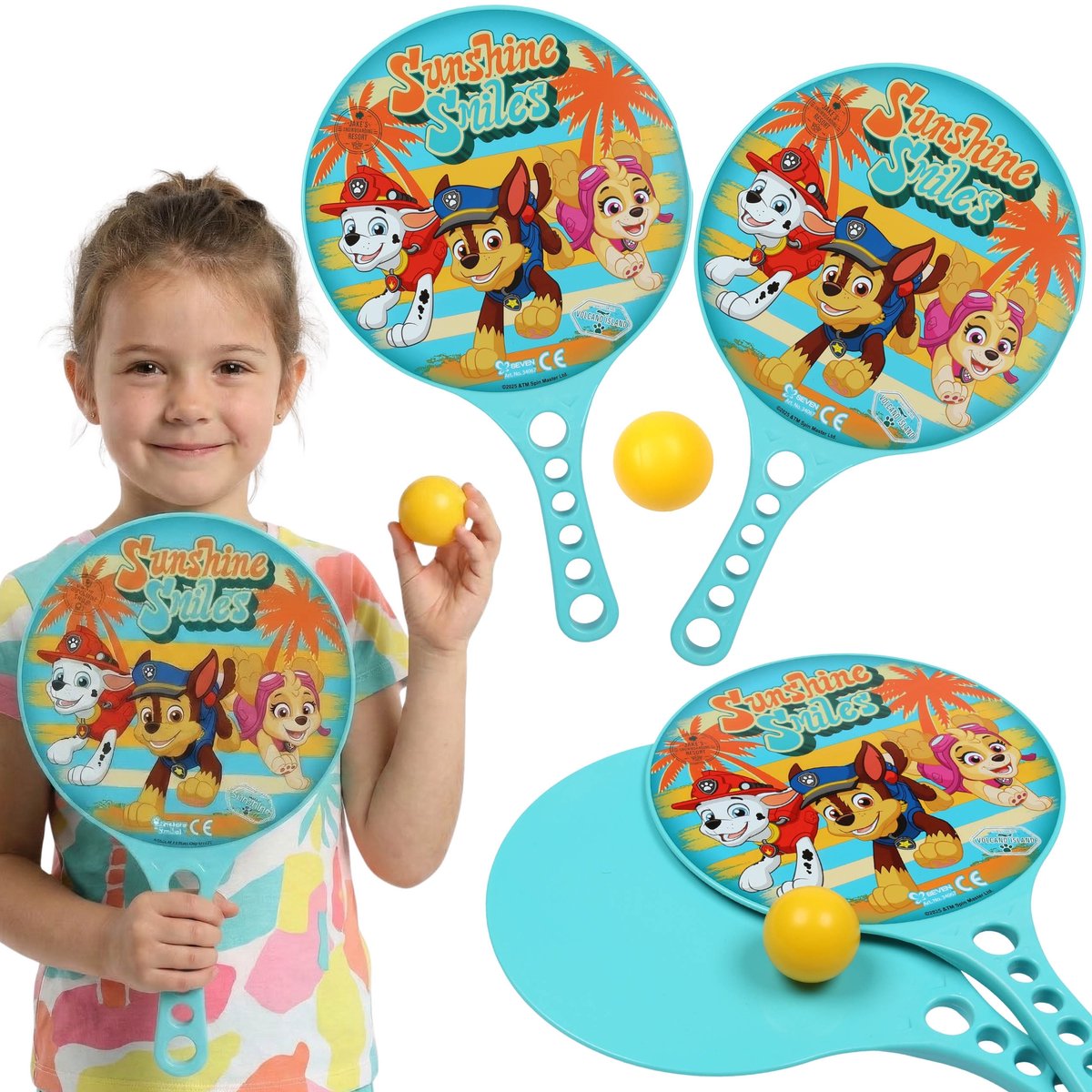 Paw Patrol Beachball set, Tennisrackets voor kinderen, Tennis ballenspel, Rackets/batjes en bal