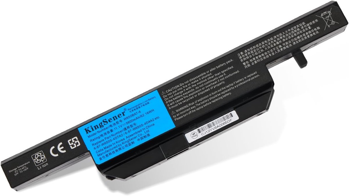 Laptopbatterij 5600mAh voor Hasee K610C K650D K570N K710C K590C K750D G150SG G150S Clevo W650S W65555 5SR series