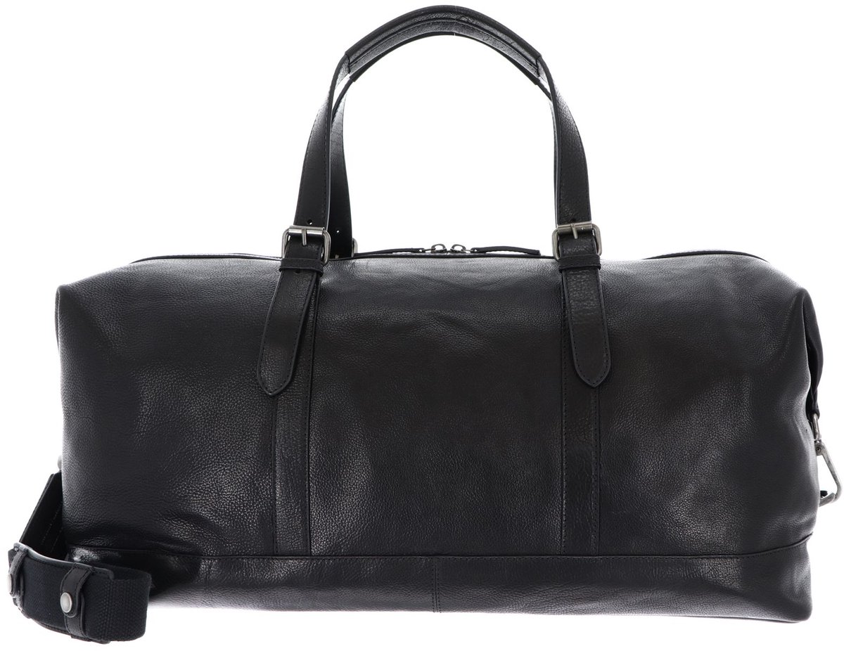 LEONHARD HEYDEN Leren reistas Roma Reisetasche 5376 Schwarz zwart