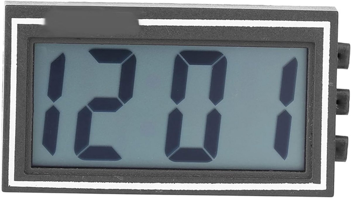 Digitale Auto Klok - Tijd Display - Dashboard Weergave - Met Beugel - 5.99 x 3.99 cm - Zwart
