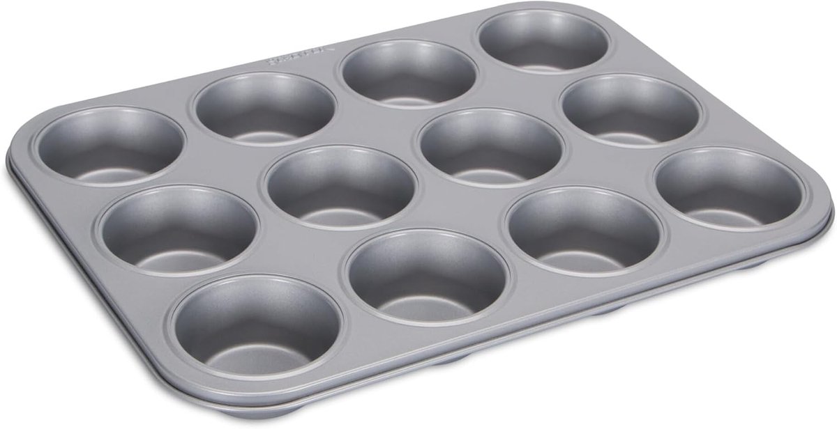 Bakvorm voor 12 Muffins en Cupcakes - XXL Formaat met Anti-Aanbaklaag