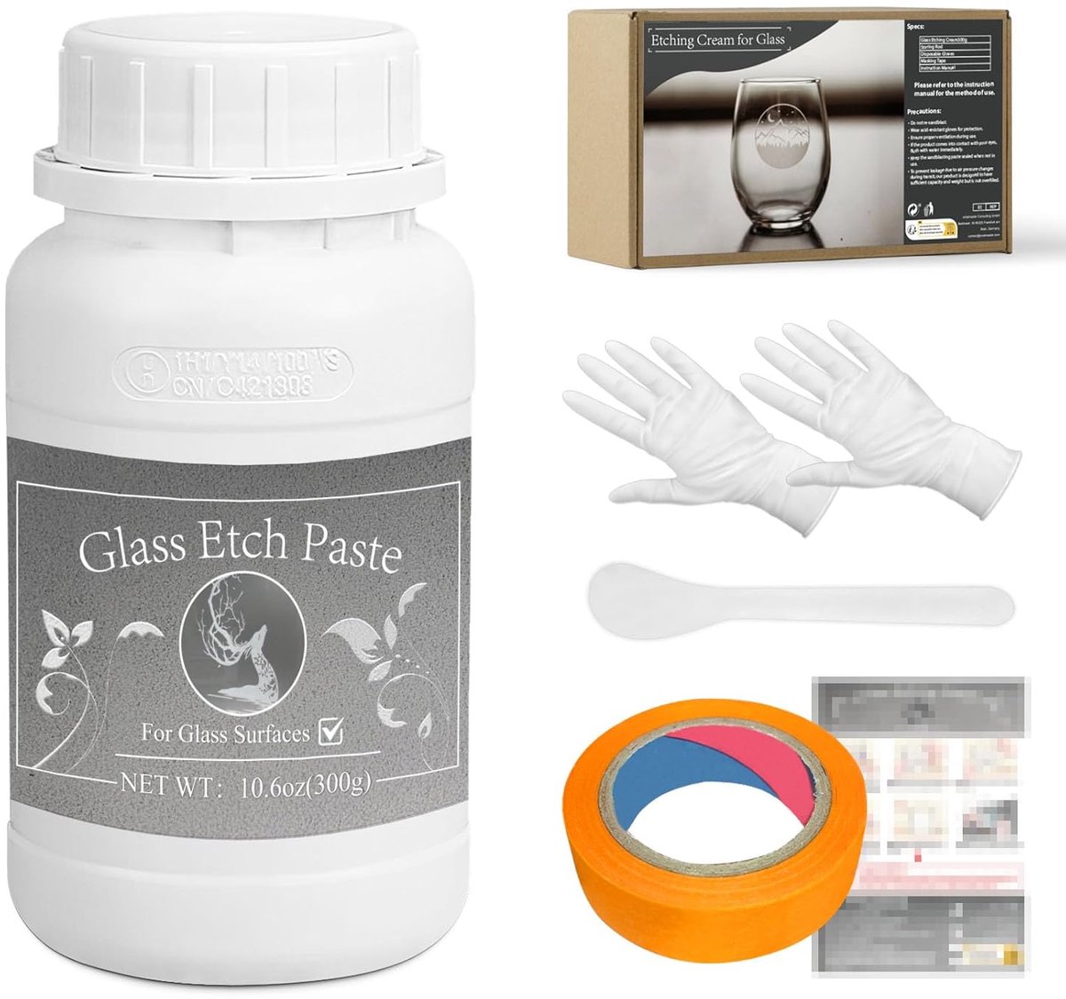 Glazen etspasta - Glas graveren - Doe-het-zelf ontwerpen - Duurzame matte laag - 300 gram