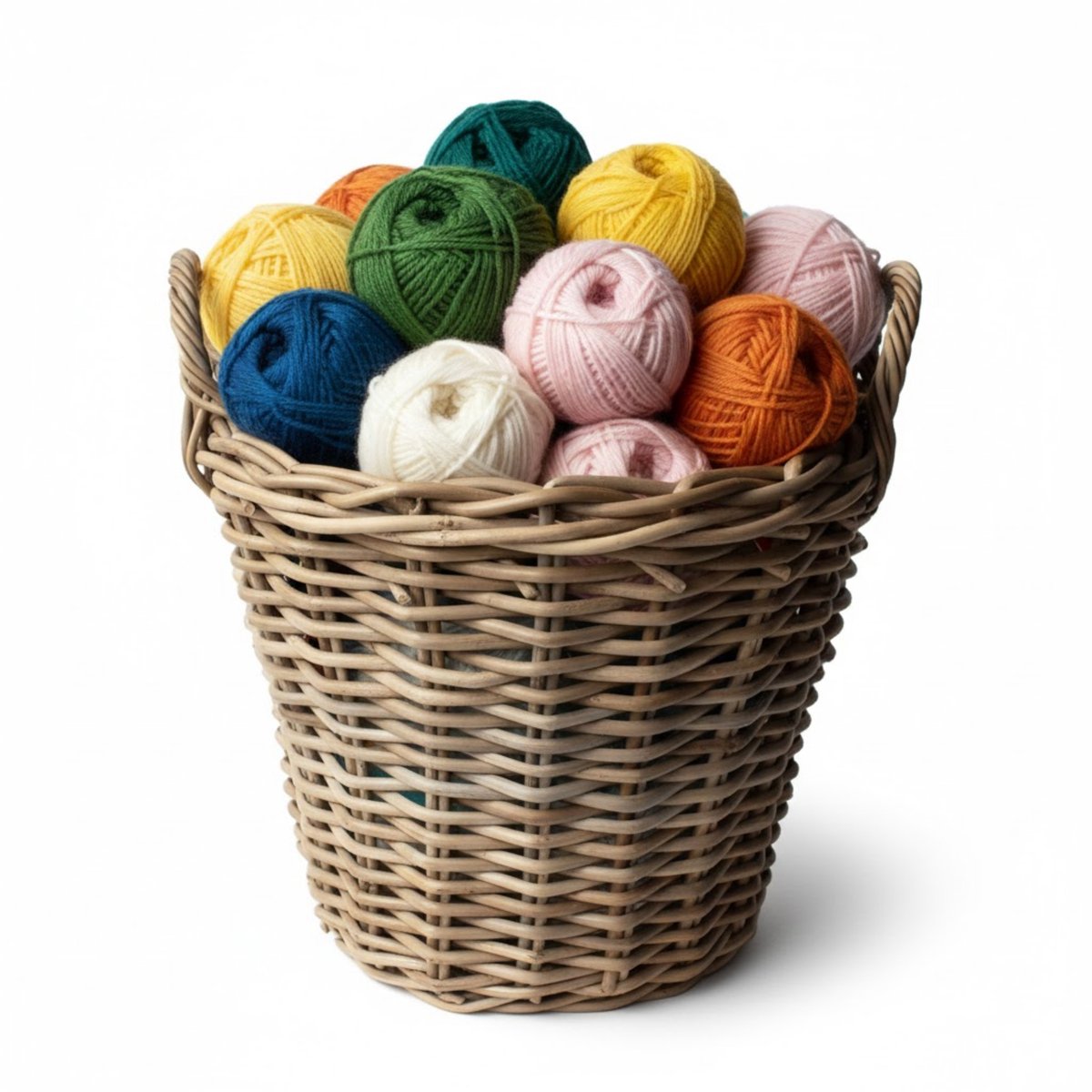 Rieten Mand Met Handvaten - Aardappelmand Ø25 Cm - Hoogte 19 Cm